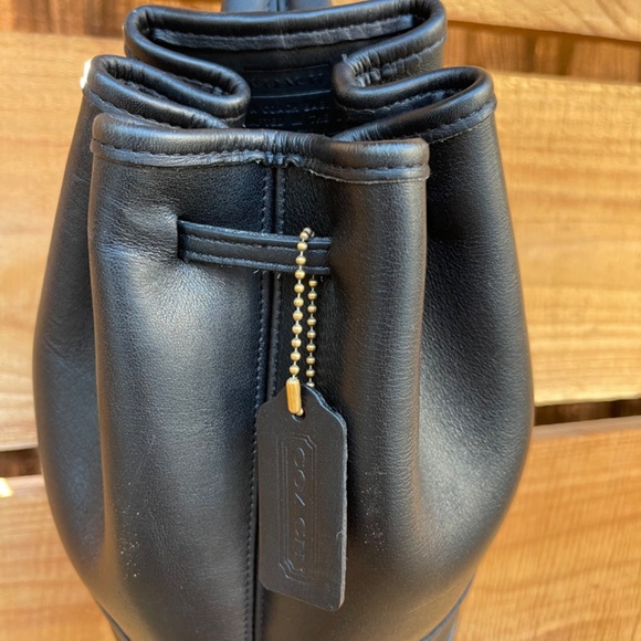 🖤Vintage 90s Authentic Coach Bixby Sling 9984 Black Leather Backpack Drawstring - Picture 2 of 8